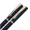 Набор Pierre Cardin коллекция «ПАРА (PEN&PEN)»: ручка шариковая + роллер. Корпус - латунь. Отделка -стальное покрытие. Детали дизайна - позолота. Цвет - черный