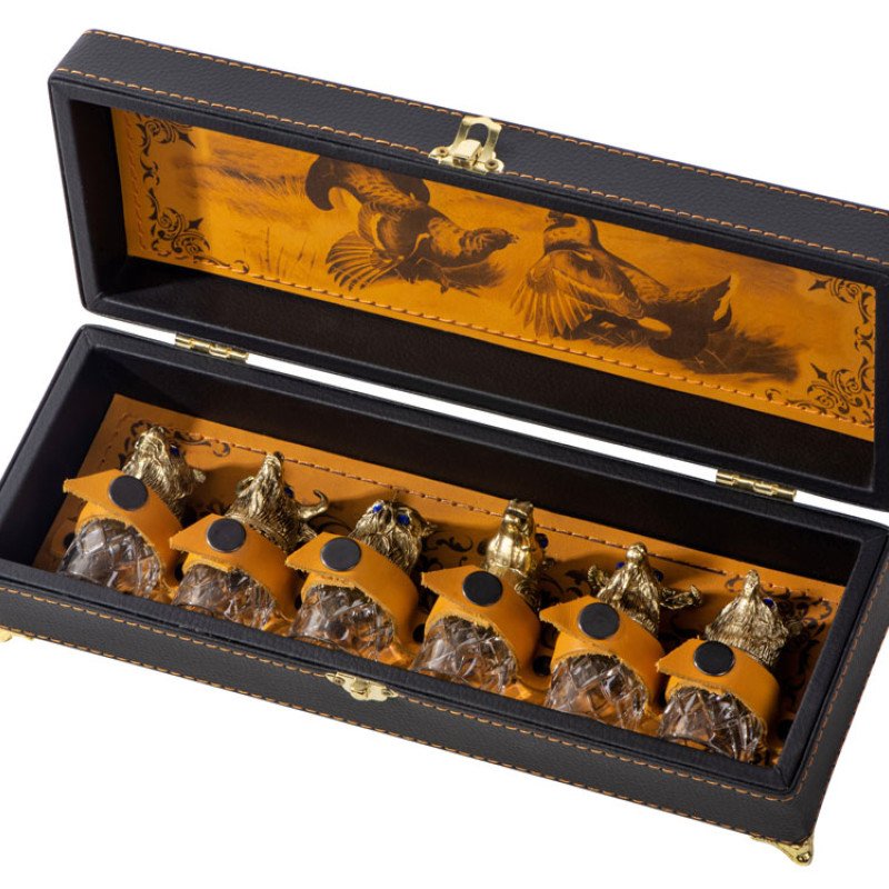 Подарочный набор "Русская охота", темно-коричневый/рыжий