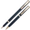 Набор Pierre Cardin коллекция «ПАРА (PEN&PEN)»: ручка шариковая + роллер. Корпус - латунь. Отделка -стальное покрытие. Детали дизайна - позолота. Цвет - черный