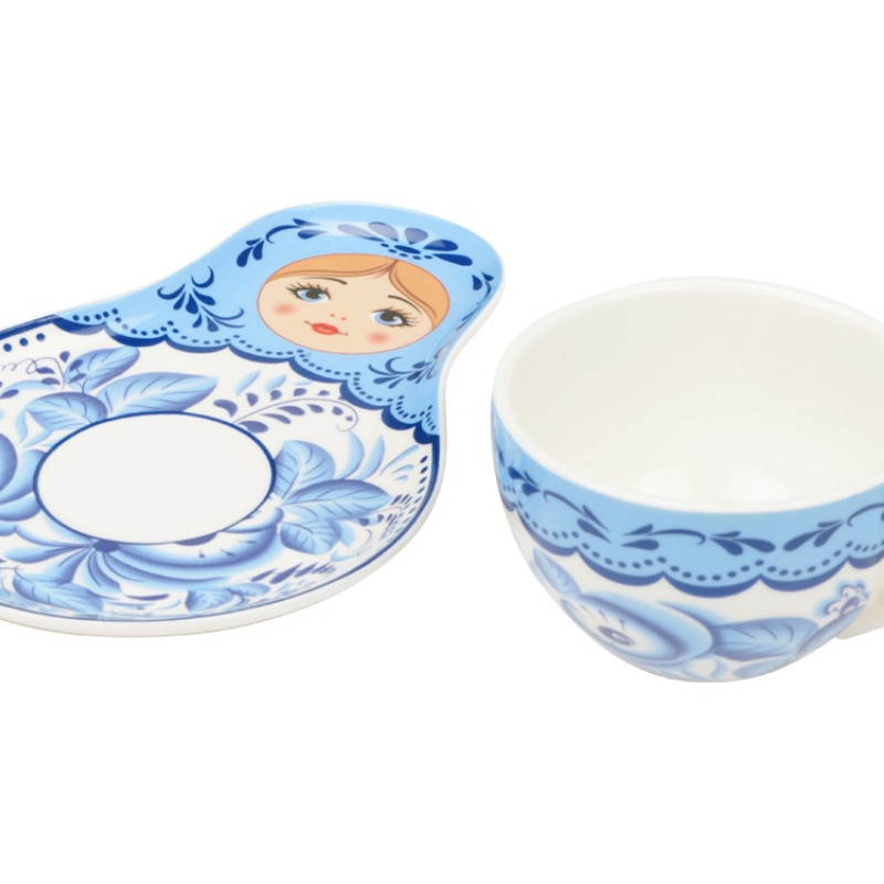 Подарочный набор: чайная пара, чай Малина с мятой