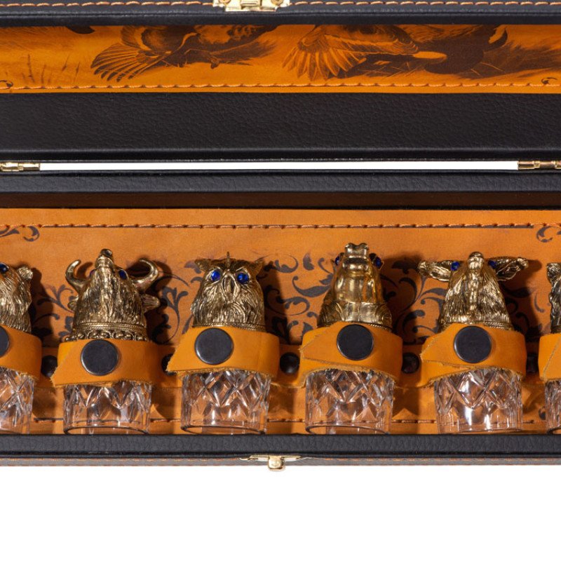 Подарочный набор "Русская охота", темно-коричневый/рыжий