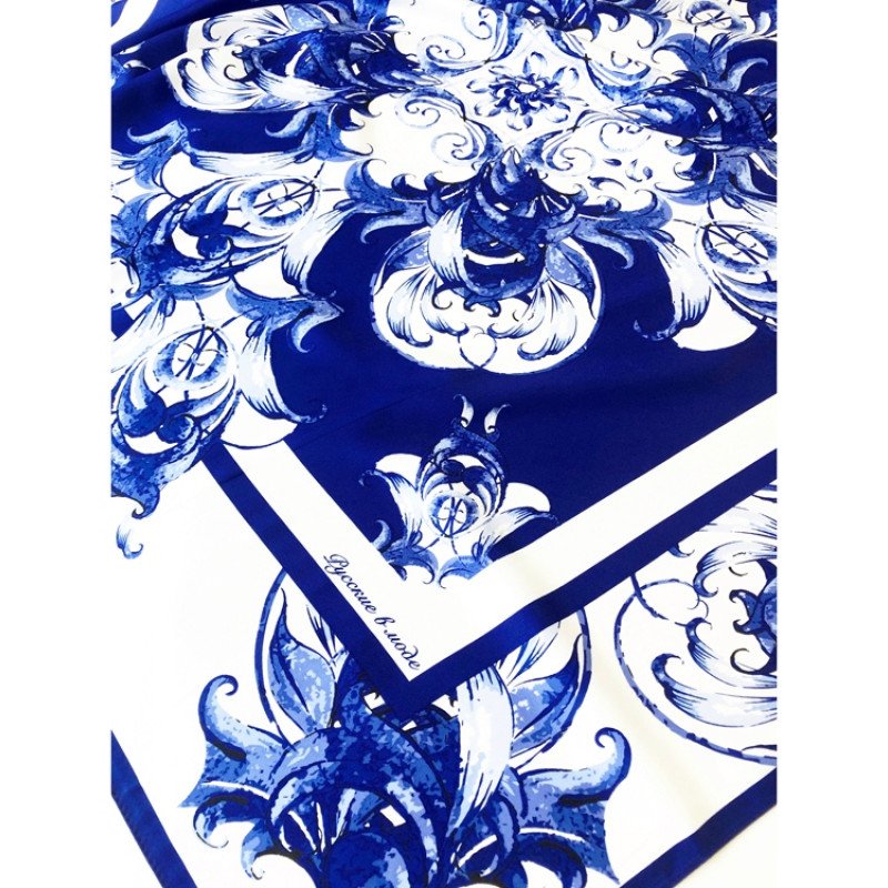 Набор: платок «Гжель» и свеча «Птица счастья»