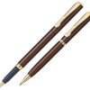 Набор Pierre Cardin коллекция «ПАРА (PEN&PEN)»: ручка шариковая + роллер. Корпус - латунь. Отделка - бронзовое покрытие металлик. Детали дизайна - позолота. Цвет - коричневый