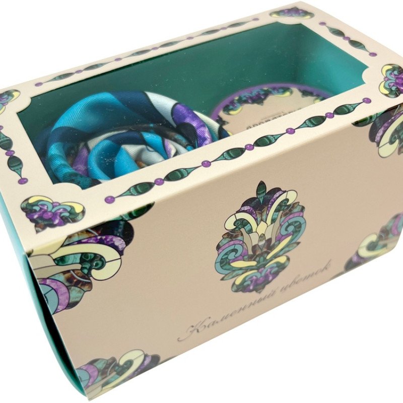 Набор: платок «Каменный цветок» и свеча «Утонченность»