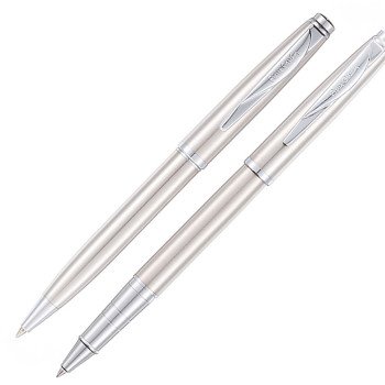 Набор Pierre Cardin коллекция «ПАРА (PEN&PEN)» : ручка шариковая + роллер. Корпус - латунь и хромоникилевое покрытие.Отделка и детали дизайна - сталь, хром. Цвет - серебристый. Упаковка Е.