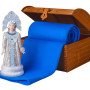 Подарочный набор: кукла фарфоровая, плед флисовый, голубой/синий