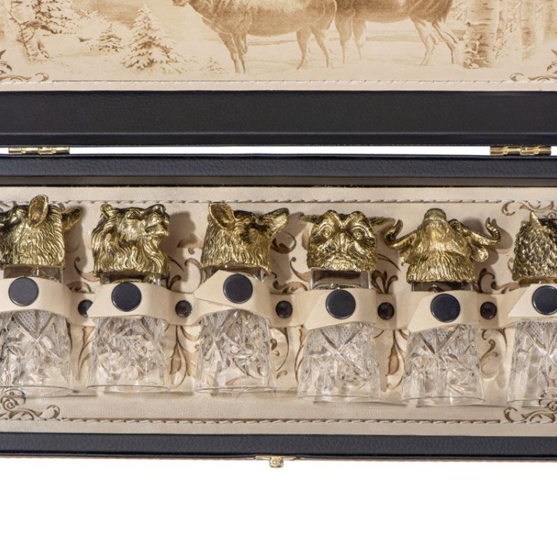 Подарочный набор "Русская охота", темно-коричневый/молочный