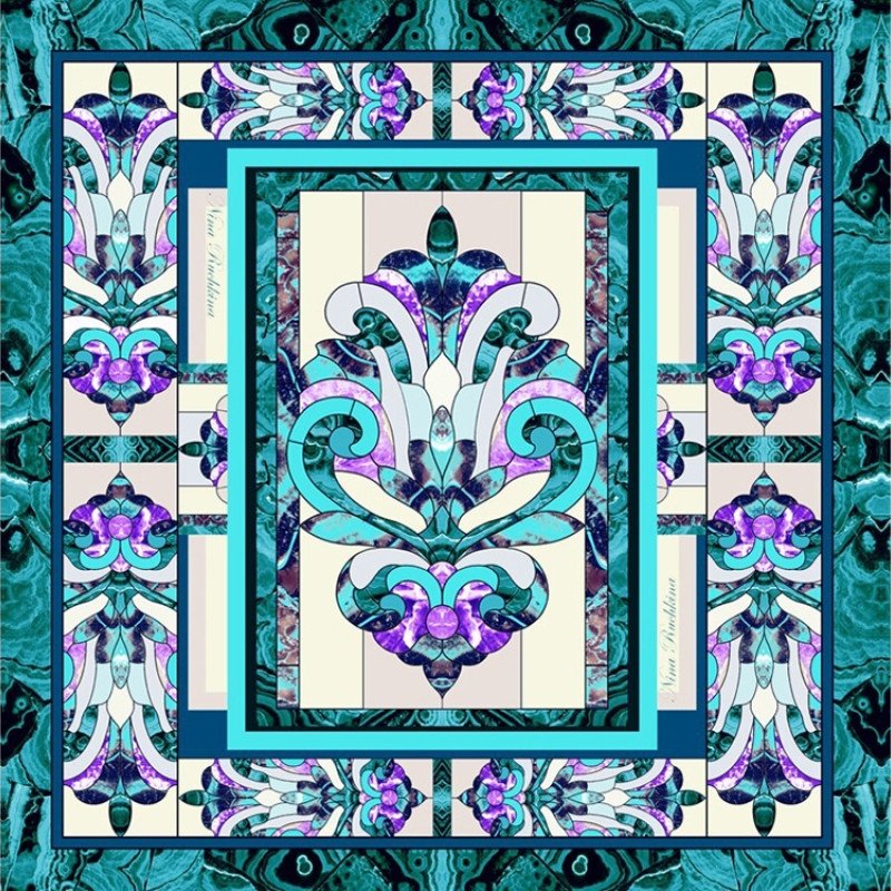 Набор: платок «Каменный цветок» и свеча «Утонченность»