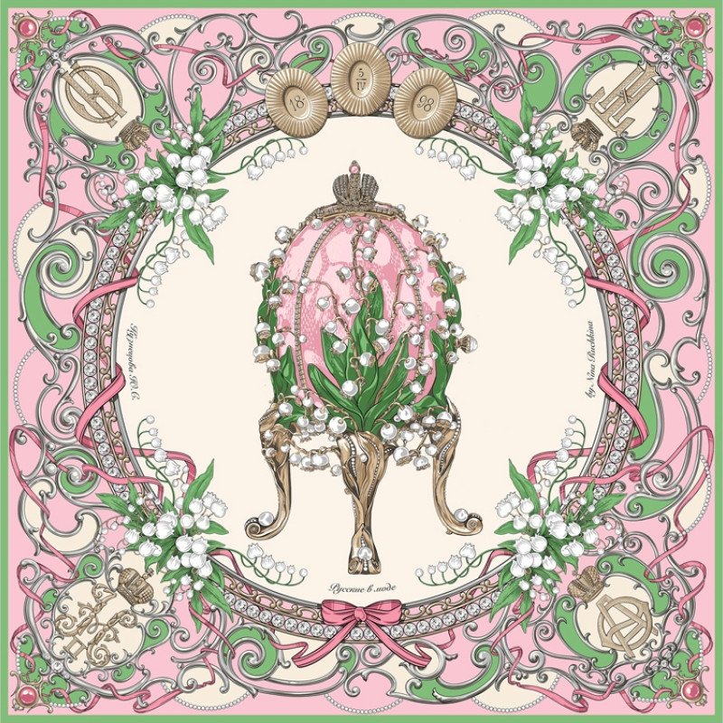 Набор: платок «Ландыши» и свеча «Весенние цветы»