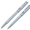 Набор Pierre Cardin коллекция «ПАРА (PEN&PEN)» : ручка шариковая + роллер. Корпус - латунь, отделка и детали дизайна - сатиновое покрытие, сталь + хром. Цвет серебристый. Упаковка Е.