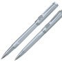 Набор Pierre Cardin коллекция «ПАРА (PEN&PEN)» : ручка шариковая + роллер. Корпус - латунь, отделка и детали дизайна - сатиновое покрытие, сталь + хром. Цвет серебристый. Упаковка Е.