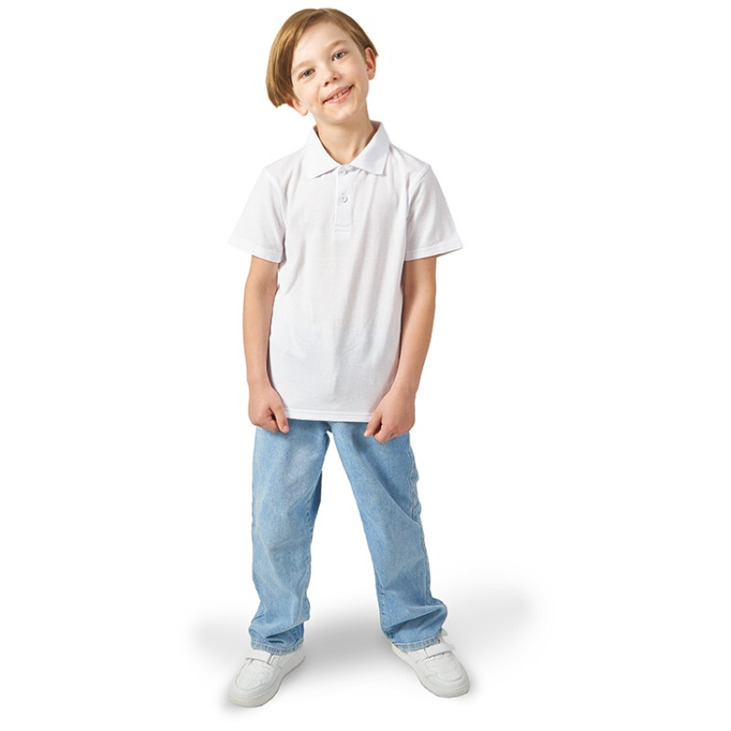 Рубашка поло "First" детская, белый