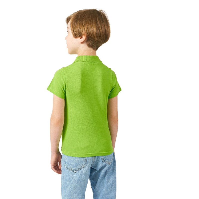 Рубашка поло "First" детская, зеленое яблоко Рубашка поло "First" детская, зеленое яблоко