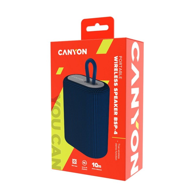 Портативная беспроводная колонка Canyon BSP-4, 5W, 1200mAh, синяя