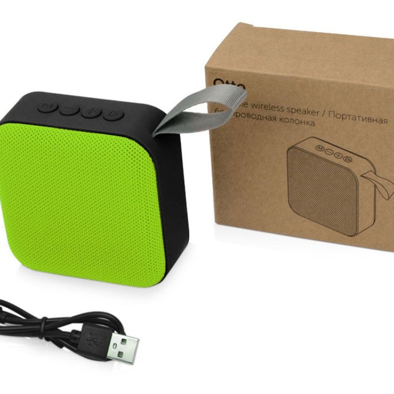 Портативная колонка «Otto», зеленое яблоко/черный