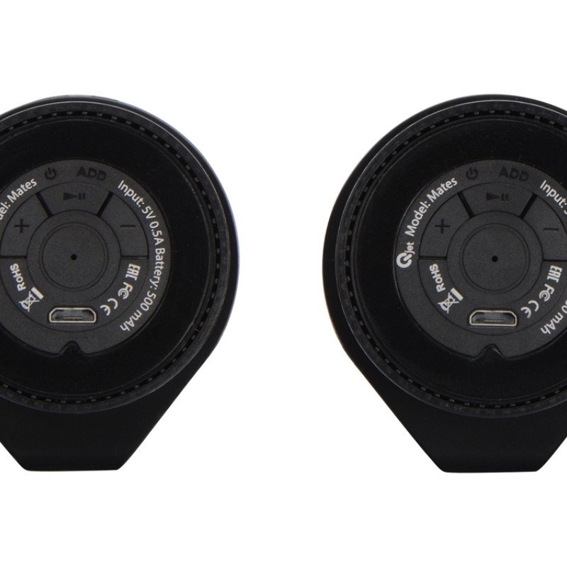 Портативные парные колонки Qjet TWS "Mates" с черными кольцами