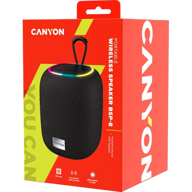 Беспроводная колонка Canyon BSP-8 (CNE-CBTSP8B), 10 Вт, черный