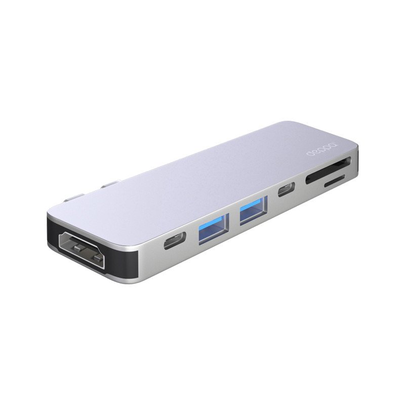 USB-C адаптер для MacBook 7-в-1, серебро, Deppa USB-C адаптер для MacBook 7-в-1, серебро, Deppa