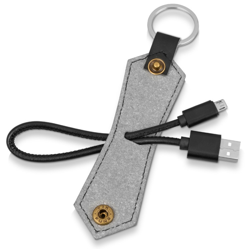 Кабель-брелок USB-MicroUSB «Pelle», черный