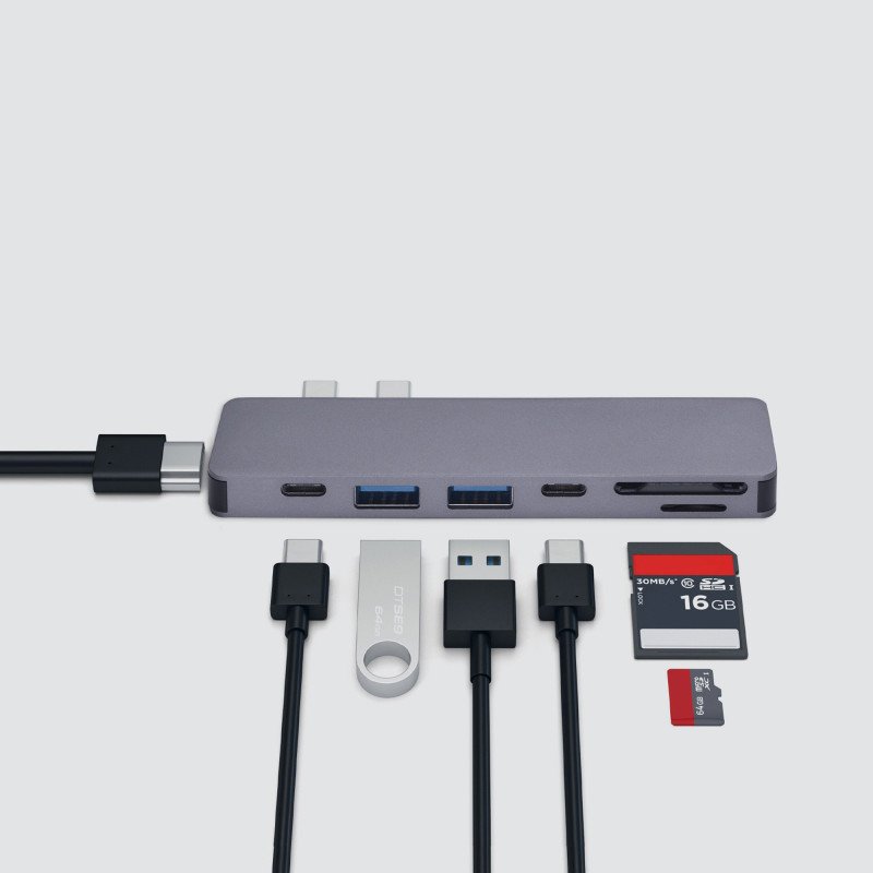 USB-C адаптер для MacBook 7-в-1, серебро, Deppa USB-C адаптер для MacBook 7-в-1, серебро, Deppa