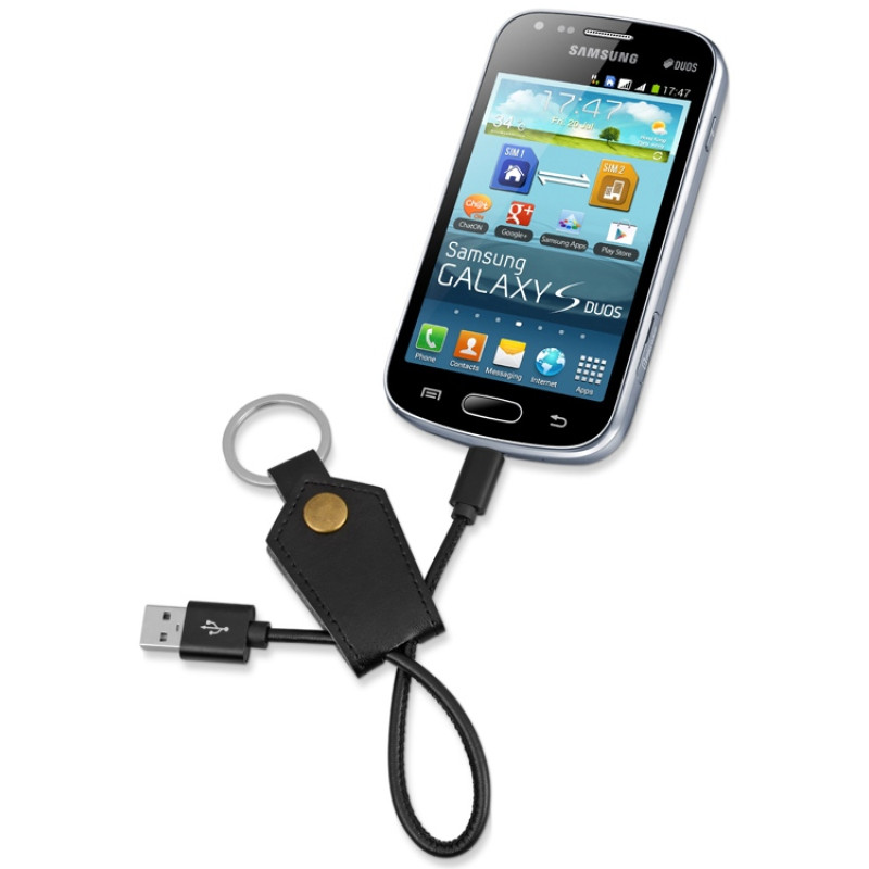 Кабель-брелок USB-MicroUSB «Pelle», черный