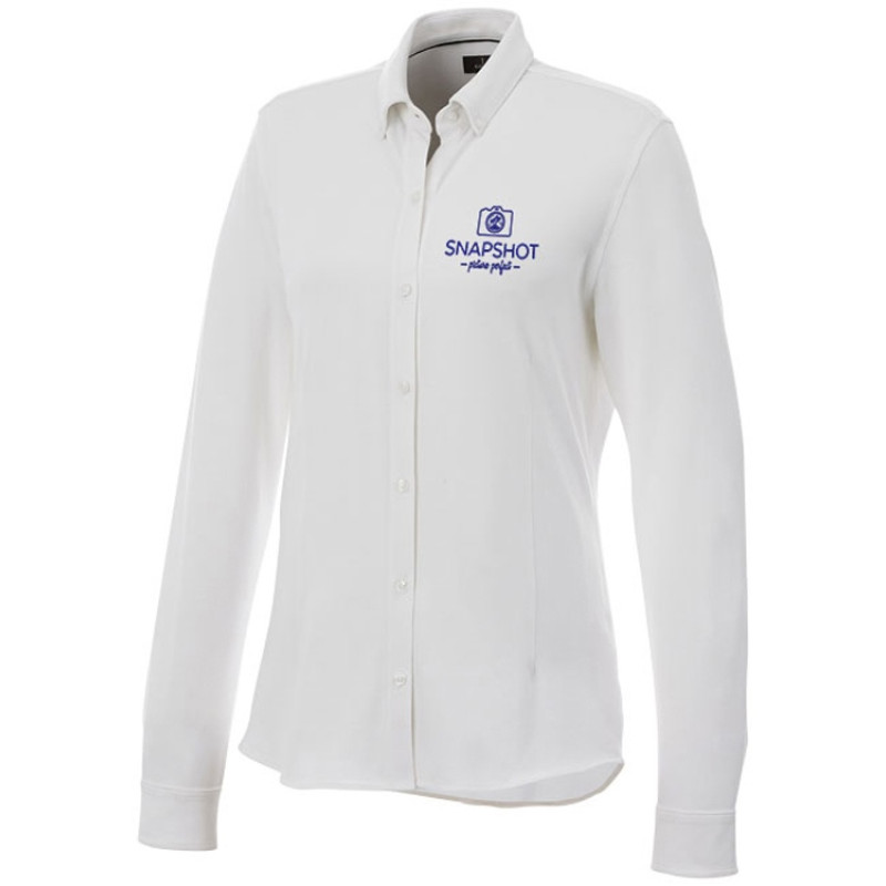 Женская рубашка Bigelow из пике с длинным рукавом, белый