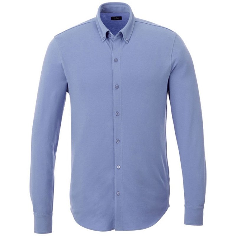 Мужская рубашка Bigelow из пике с длинным рукавом, светло-синий