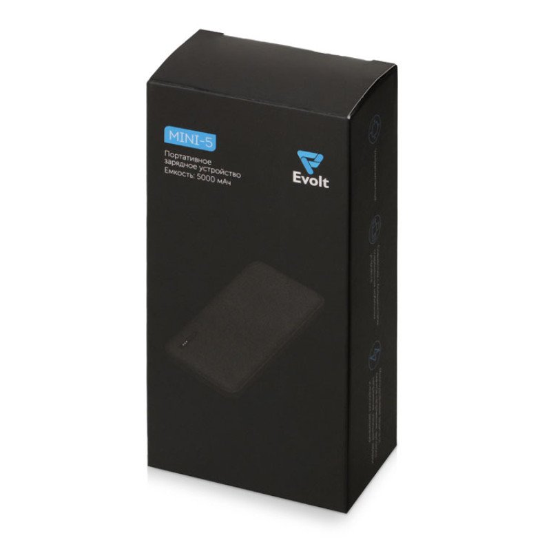 Внешний аккумулятор Evolt "Mini-5", 5000 mAh, белый