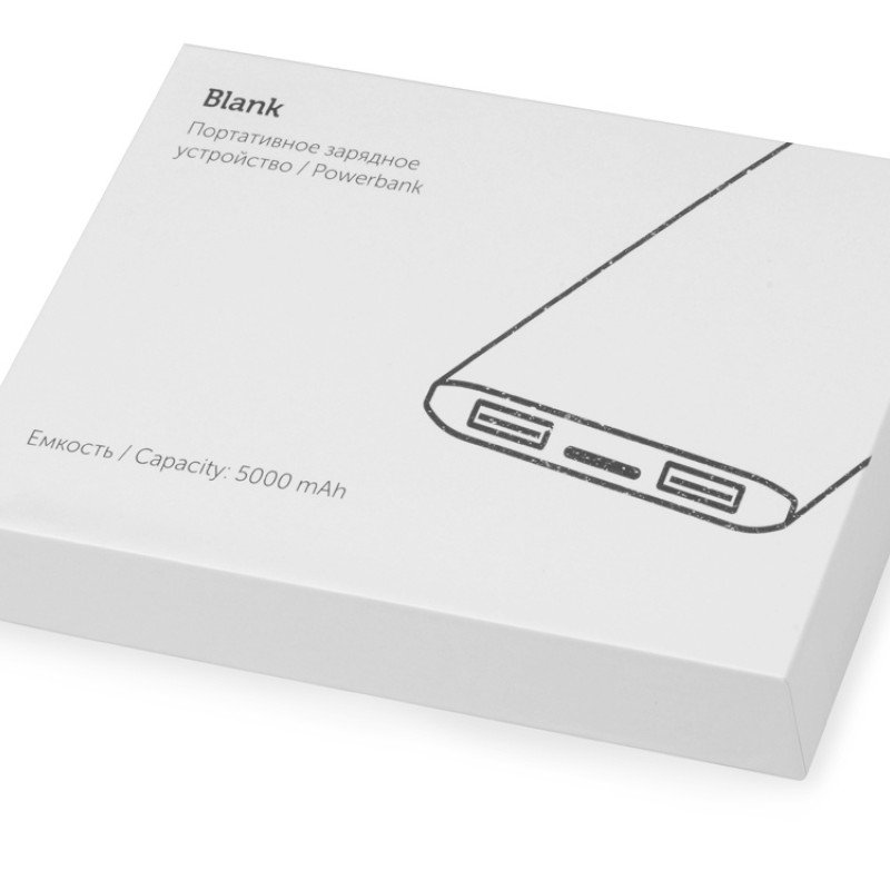 Портативное зарядное устройство «Blank» с USB Type-C, 5000 mAh, белый