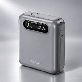 Внешний АКБ NRG Turbo Cable 10000 mAh, 35Вт, графит, Deppa