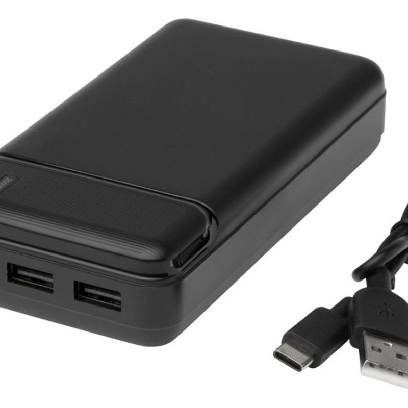 Портативное зарядное устройство Loop емкостью 20 000 мАч, сплошной черный