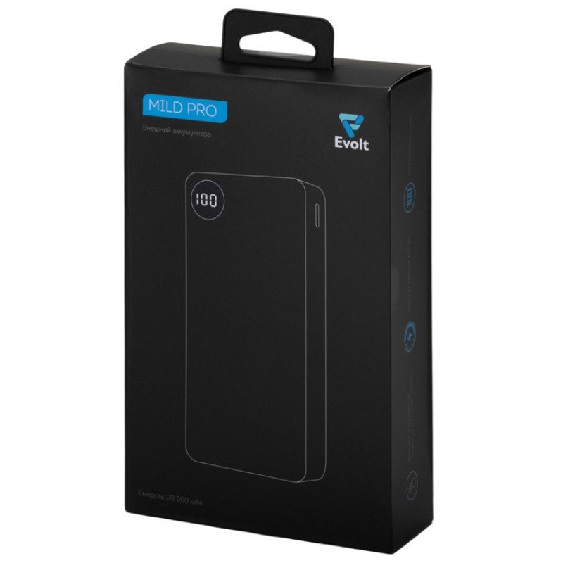 Внешний аккумулятор «Mild Pro» c быстрой зарядкой QC/PD, 20 000 mAh, серый (Р) Внешний аккумулятор «Mild Pro» c быстрой зарядкой QC/PD, 20 000 mAh, серый (Р)