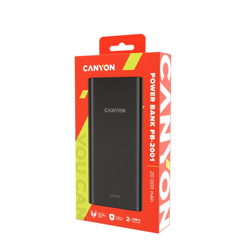 Портативный аккумулятор Canyon PB-2001 (CNE-CPB2001B), черный (Р)