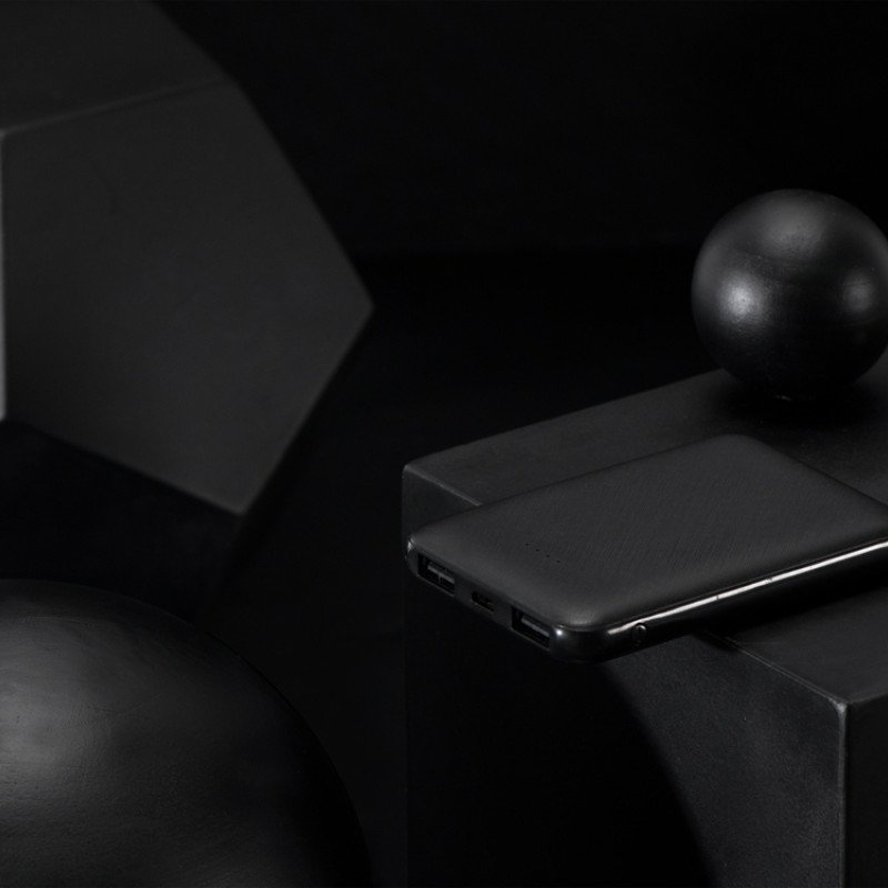 Портативное зарядное устройство"Grind", 5000 mAh, черный