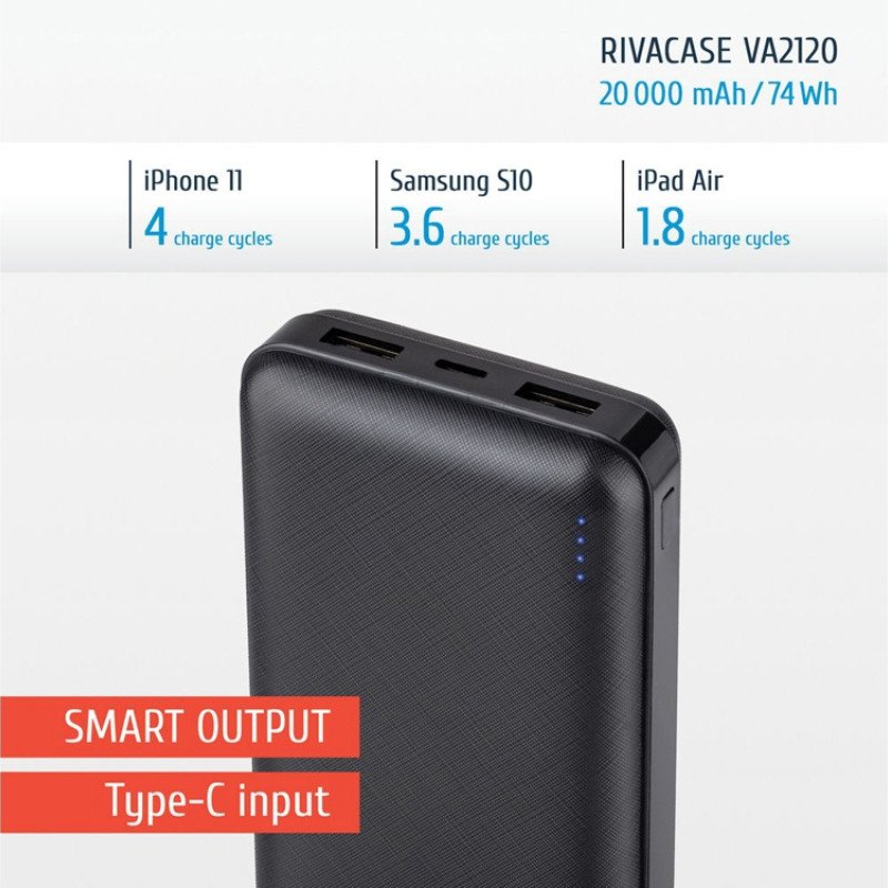 RIVACASE VA2120 (20000mAh), внешний аккумулятор /24 RIVACASE VA2120 (20000mAh), внешний аккумулятор /24