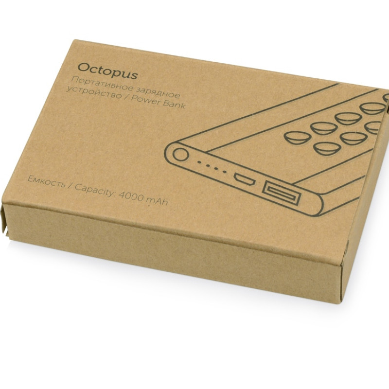 Портативное зарядное устройство "Octopus", серебристый