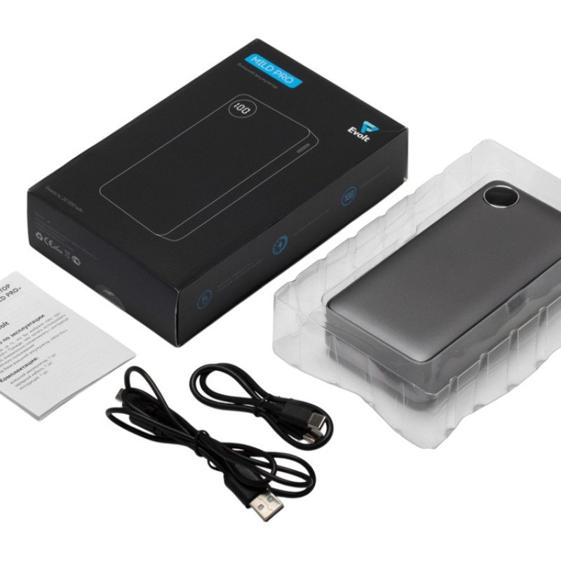Внешний аккумулятор «Mild Pro» c быстрой зарядкой QC/PD, 20 000 mAh, серый (Р) Внешний аккумулятор «Mild Pro» c быстрой зарядкой QC/PD, 20 000 mAh, серый (Р)
