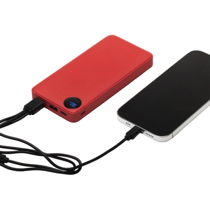Внешний аккумулятор с дисплеем «Mild», 10 000 mAh, красный Внешний аккумулятор с дисплеем «Mild», 10 000 mAh, красный