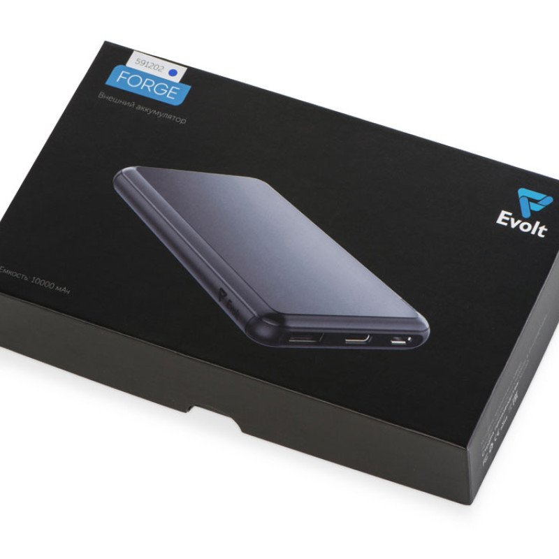 Внешний аккумулятор «Forge» v.2 металл, 10000mah, синий