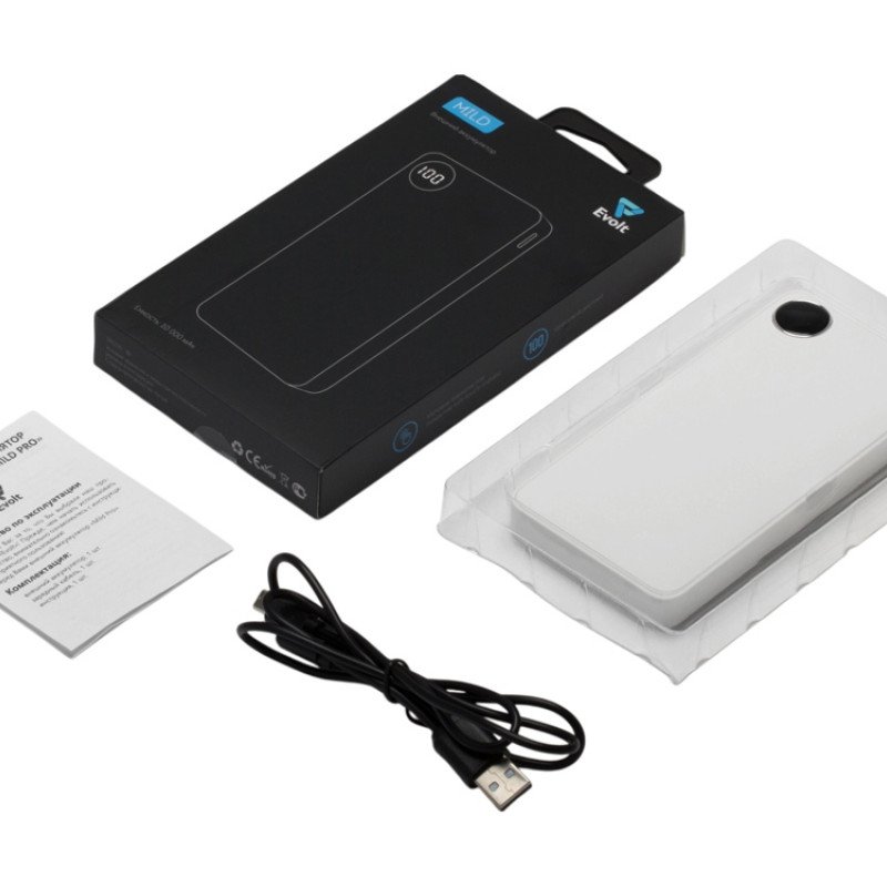 Внешний аккумулятор с дисплеем «Mild», 10 000 mAh, белый