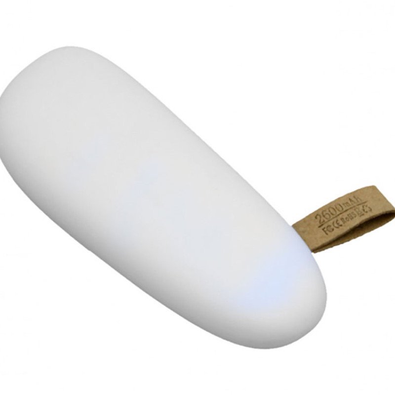 PB_Small_stone Универсальное зарядное устройство power bank в форме камня. 2600MAH. Белый