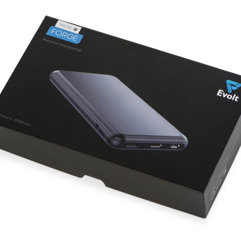 Внешний аккумулятор «Forge» v.2, металл, 10000mah, серый Внешний аккумулятор «Forge» v.2, металл, 10000mah, серый