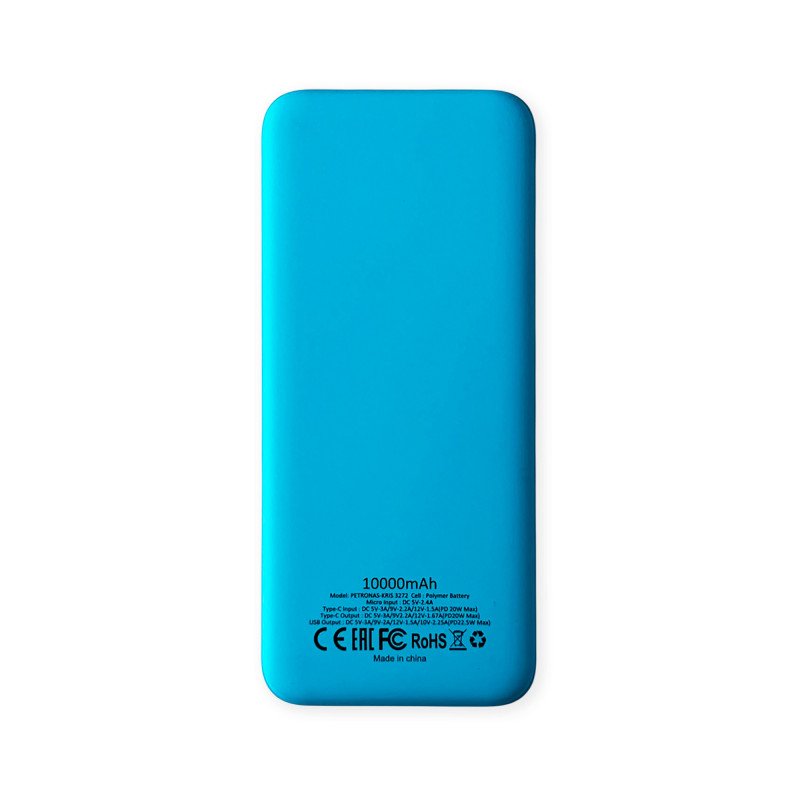 Внешний аккумулятор Kris soft touch, 10000mAh (Голубой) Внешний аккумулятор Kris soft touch, 10000mAh (Голубой)
