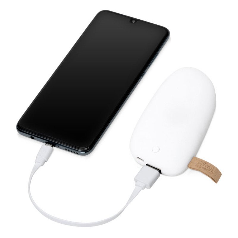 Внешний аккумулятор в форме камня «Stone», 5200 mAh, белый