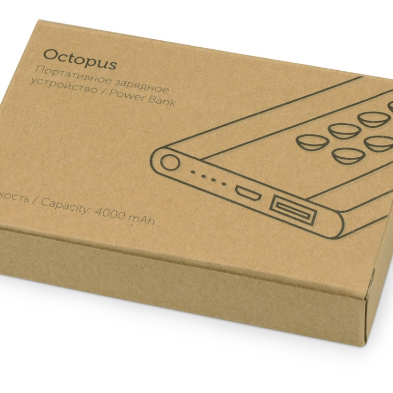 Портативное зарядное устройство "Octopus", черный