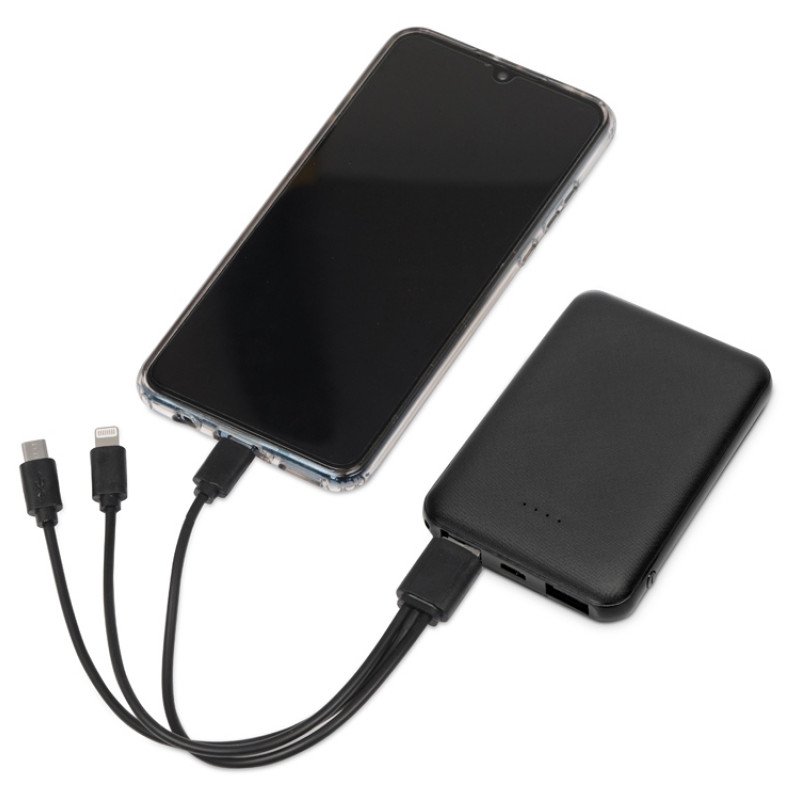 Портативное зарядное устройство"Grind", 5000 mAh, черный