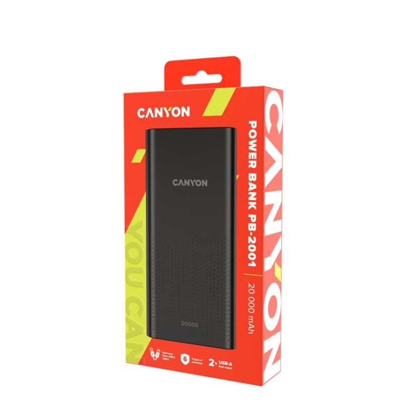 Портативный аккумулятор Canyon PB-2001 (CNE-CPB2001B), черный