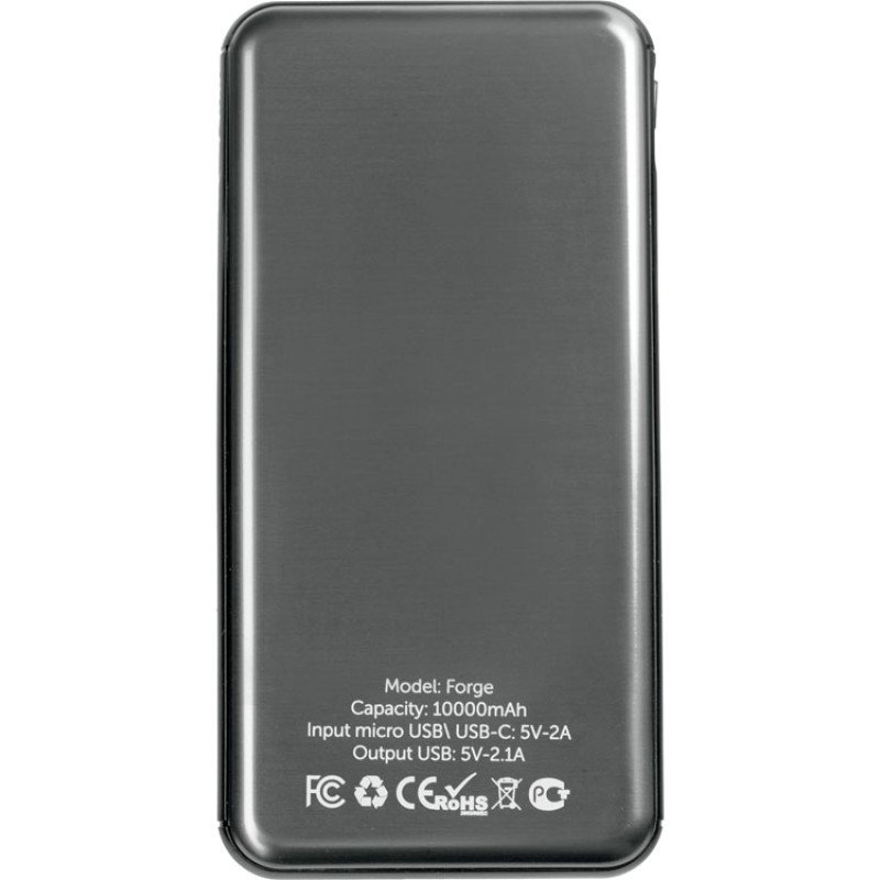 Внешний аккумулятор «Forge» v.2, металл, 10000mah, серый Внешний аккумулятор «Forge» v.2, металл, 10000mah, серый