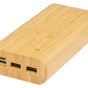 Портативное зарядное устройство Tulda из бамбука, 20 000 мАч, натуральный