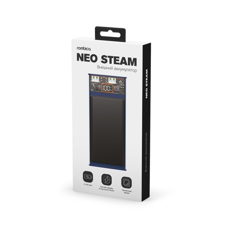 Внешний аккумулятор Rombica NEO Steam Blue Внешний аккумулятор Rombica NEO Steam Blue